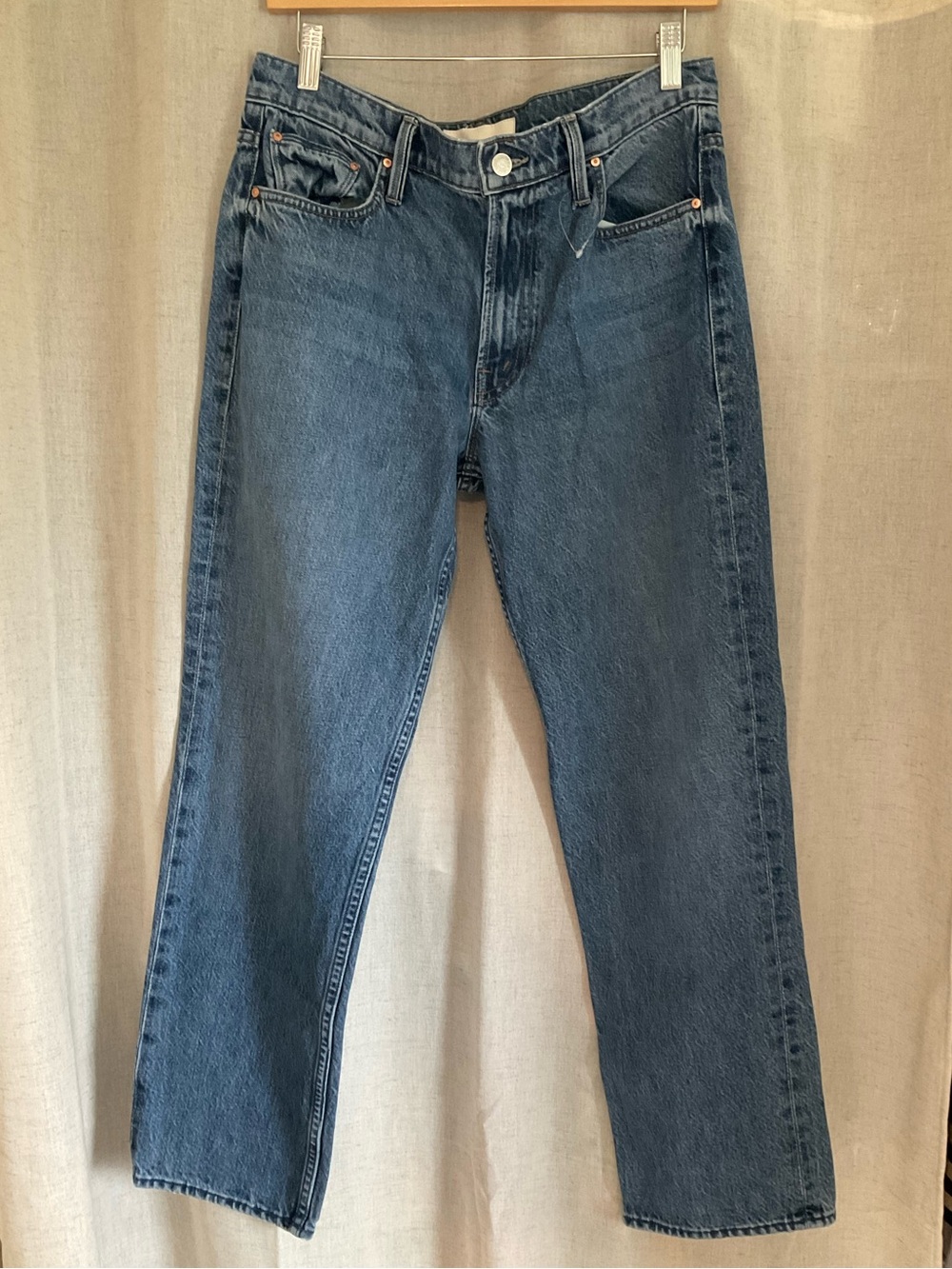 MOTHER The Hot Rod Hover Jeans Size 29 Straight Leg 100% Cotton Blue Denim